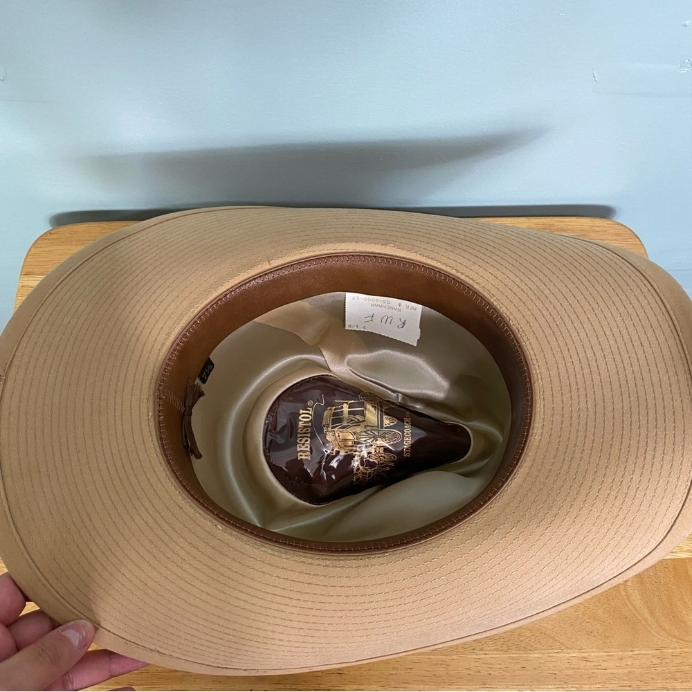 Tan Cowboy Hat with Braided Band - Picture 7 of 12